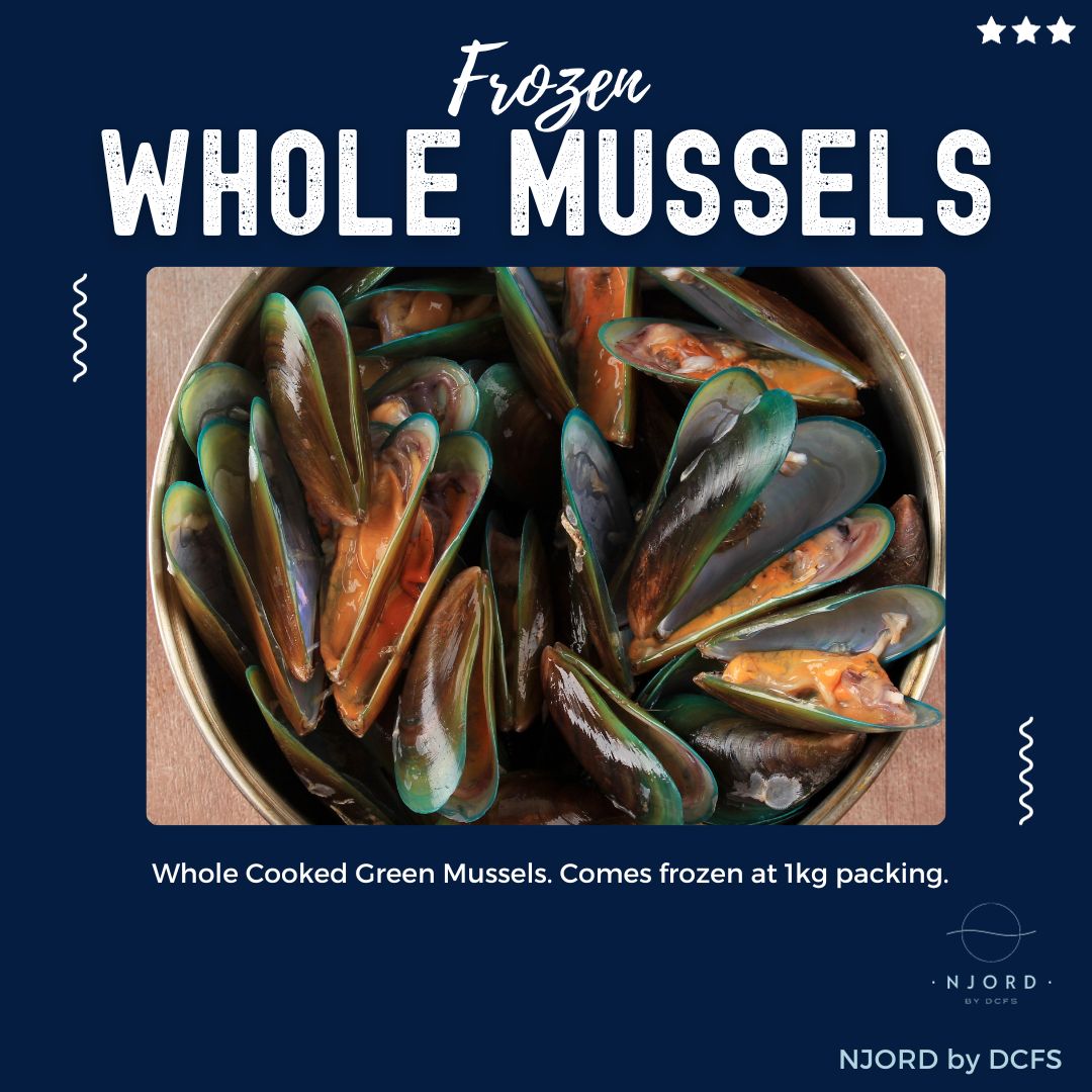 NZ Whole Cooked Green Mussels 1 KG